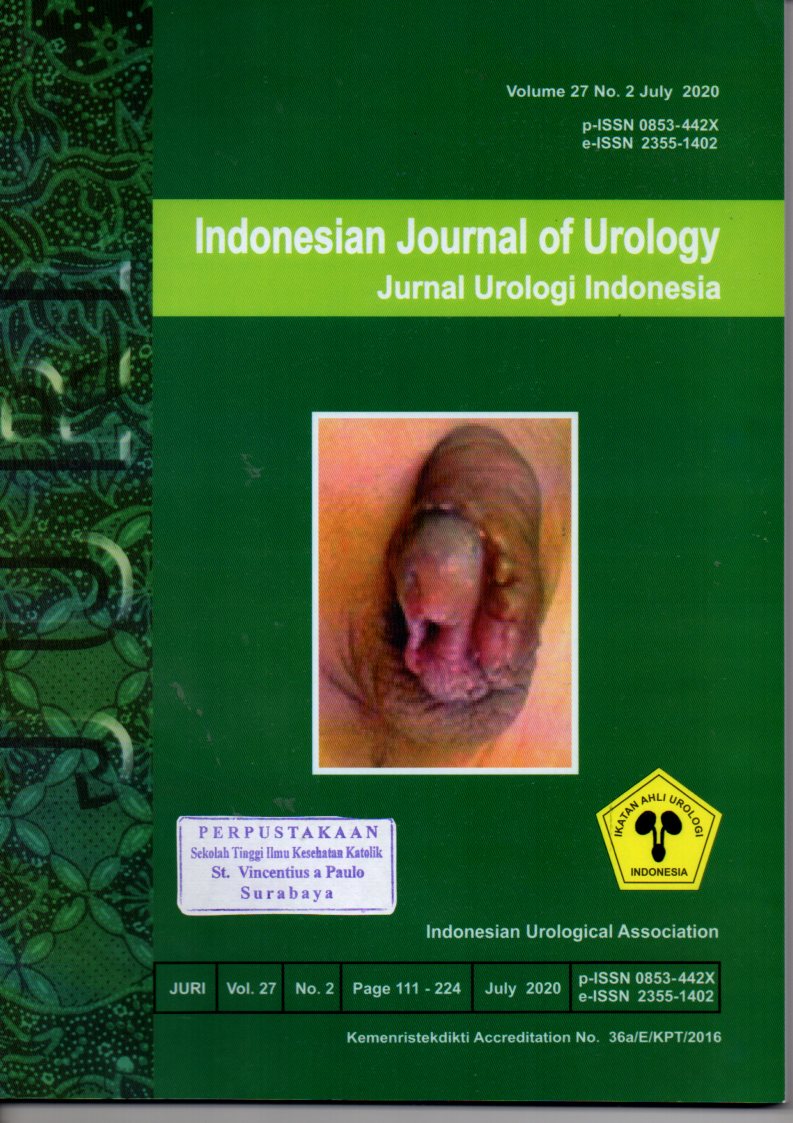 Indonesian Journal of Urology Jurnal Urologi Indonesia : Characteristic and Management Fournier's Gangrene at Arifin Achmad Regional General Hospital of Riau Province. Vol. 27, No. 2, July 2020
