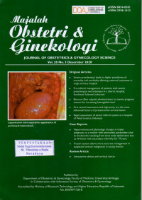 Majalah Obstetri & Ginekologi : Journal of Obstetrics & Gynecology  Science: Laparotomic intra-operative appearance of peritoneal tuberculosis. Vol. 28, No. 3, Desember 2020